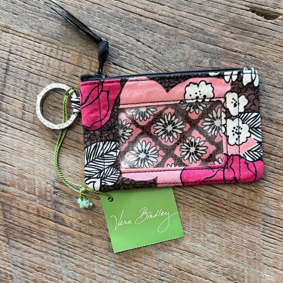 Vera Bradley Handbags - Vera Bradley Pink and Black Floral ID Wallet